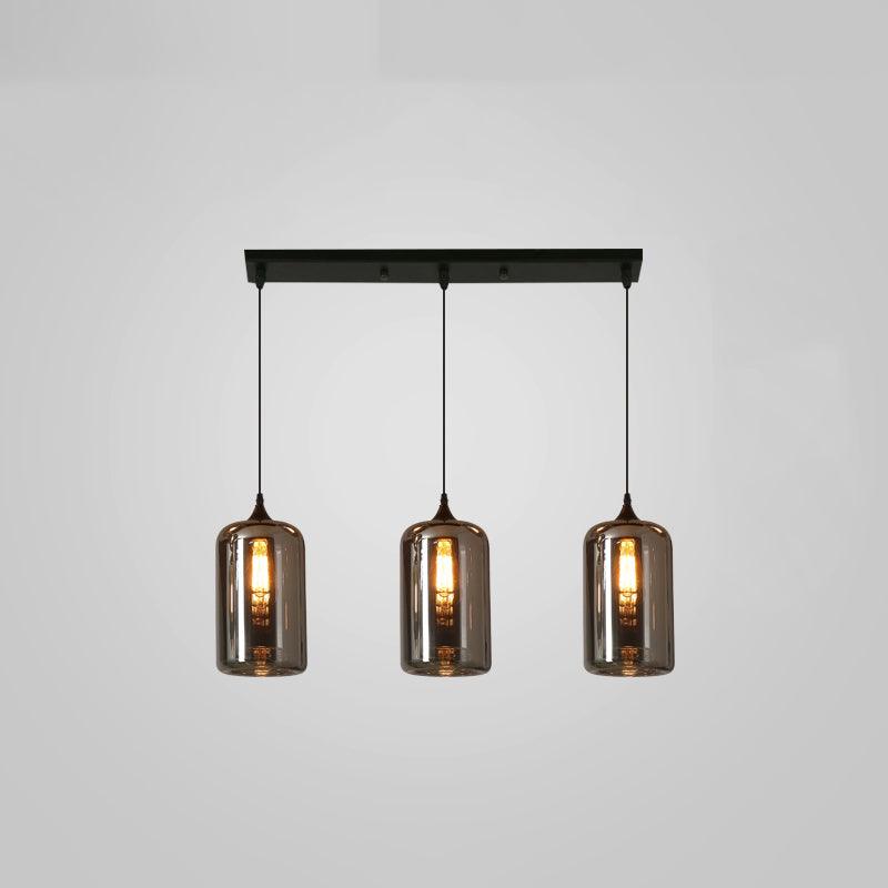 Tevely Glass Industrial Chic Pendant Light