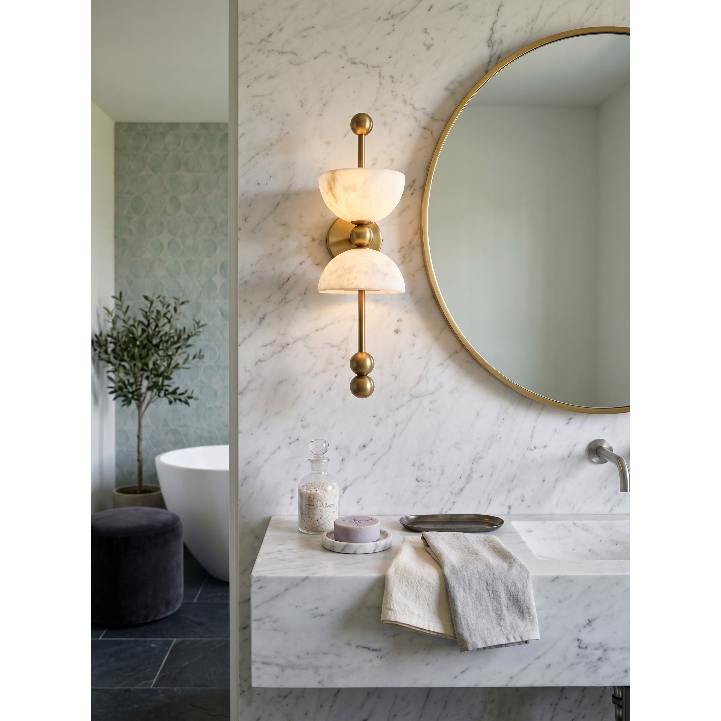Lindenborne Alabaster Indoor Wall Light
