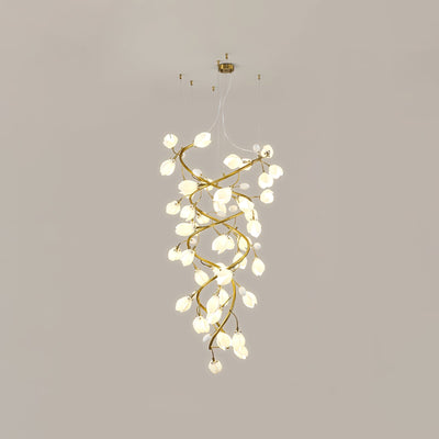 Evene Spiral Ceramic Brass Chandelier