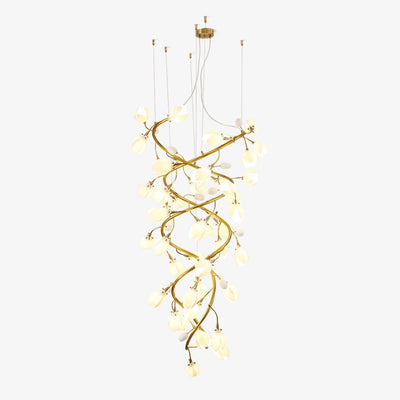 Evene Spiral Ceramic Brass Chandelier