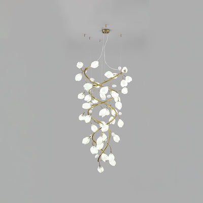 Evene Spiral Ceramic Brass Chandelier