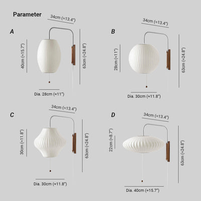 Lustra Wall Sconce Walnut Ball