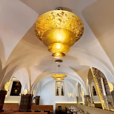 Phelion Layered Gold Foil Pendant Light