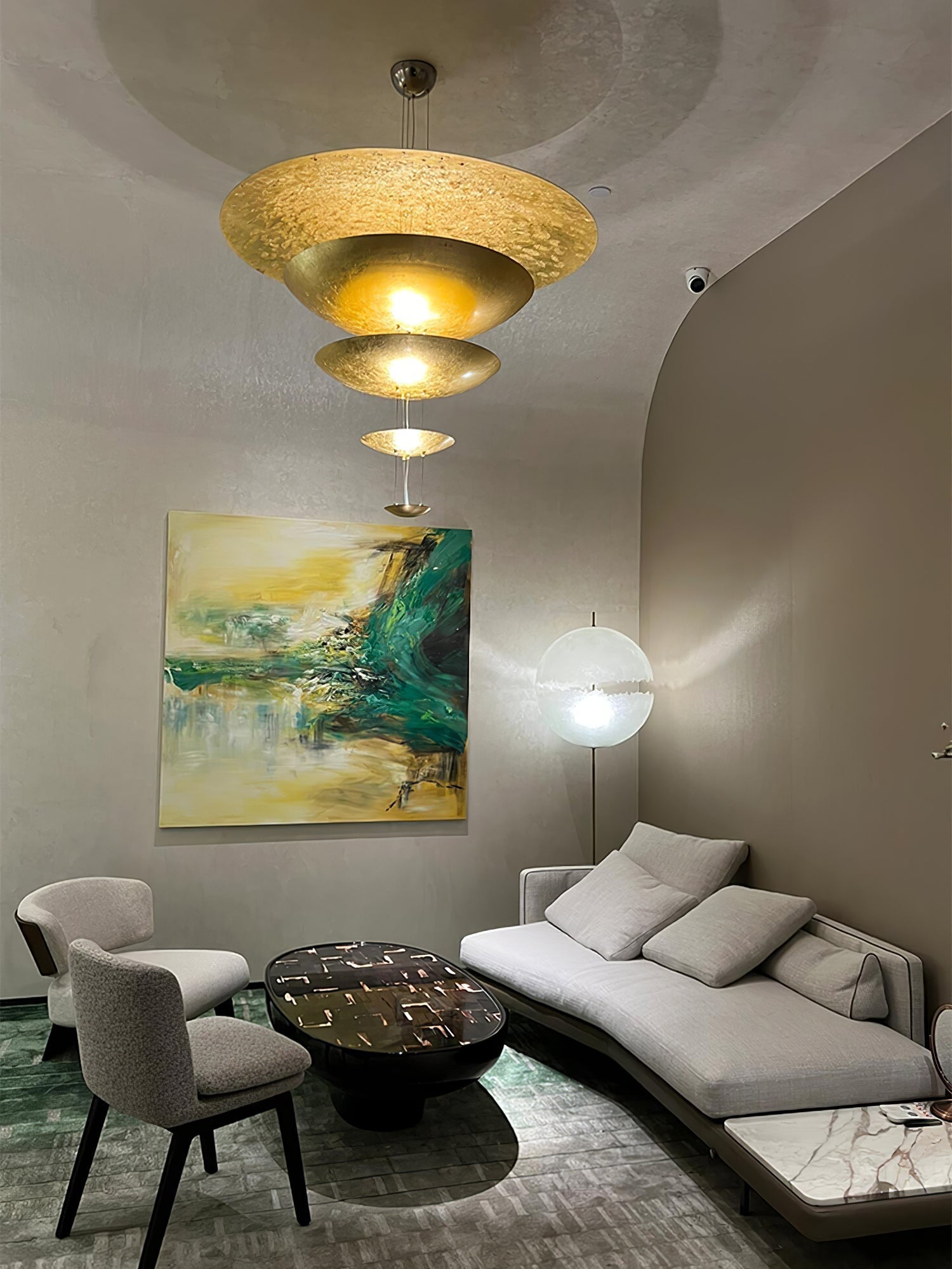 Phelion Layered Gold Foil Pendant Light
