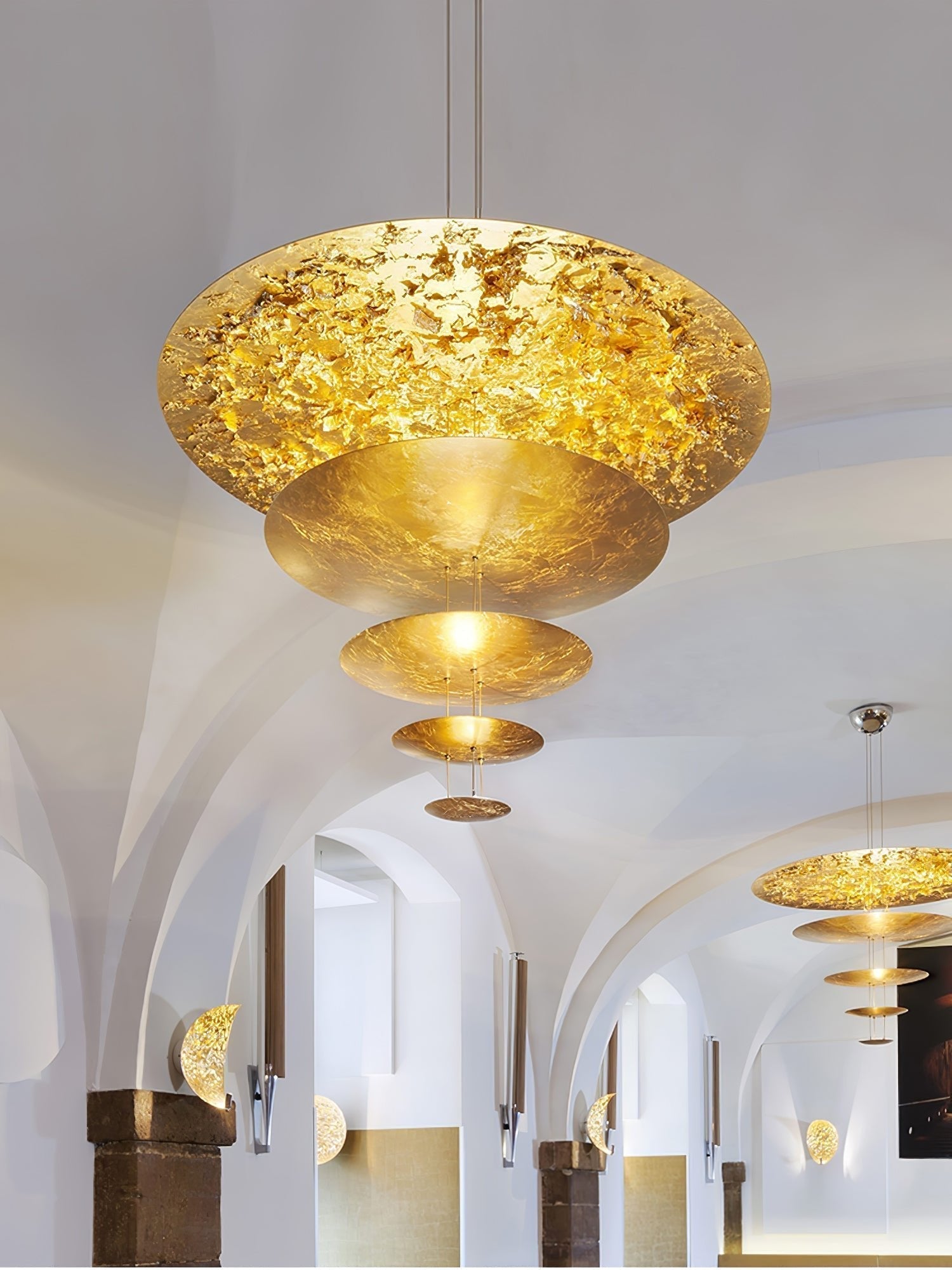 Phelion Layered Gold Foil Pendant Light