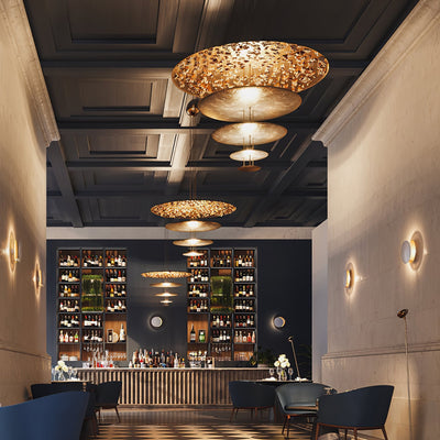 Phelion Layered Gold Foil Pendant Light