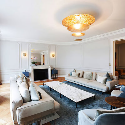 Phelion Layered Gold Foil Pendant Light