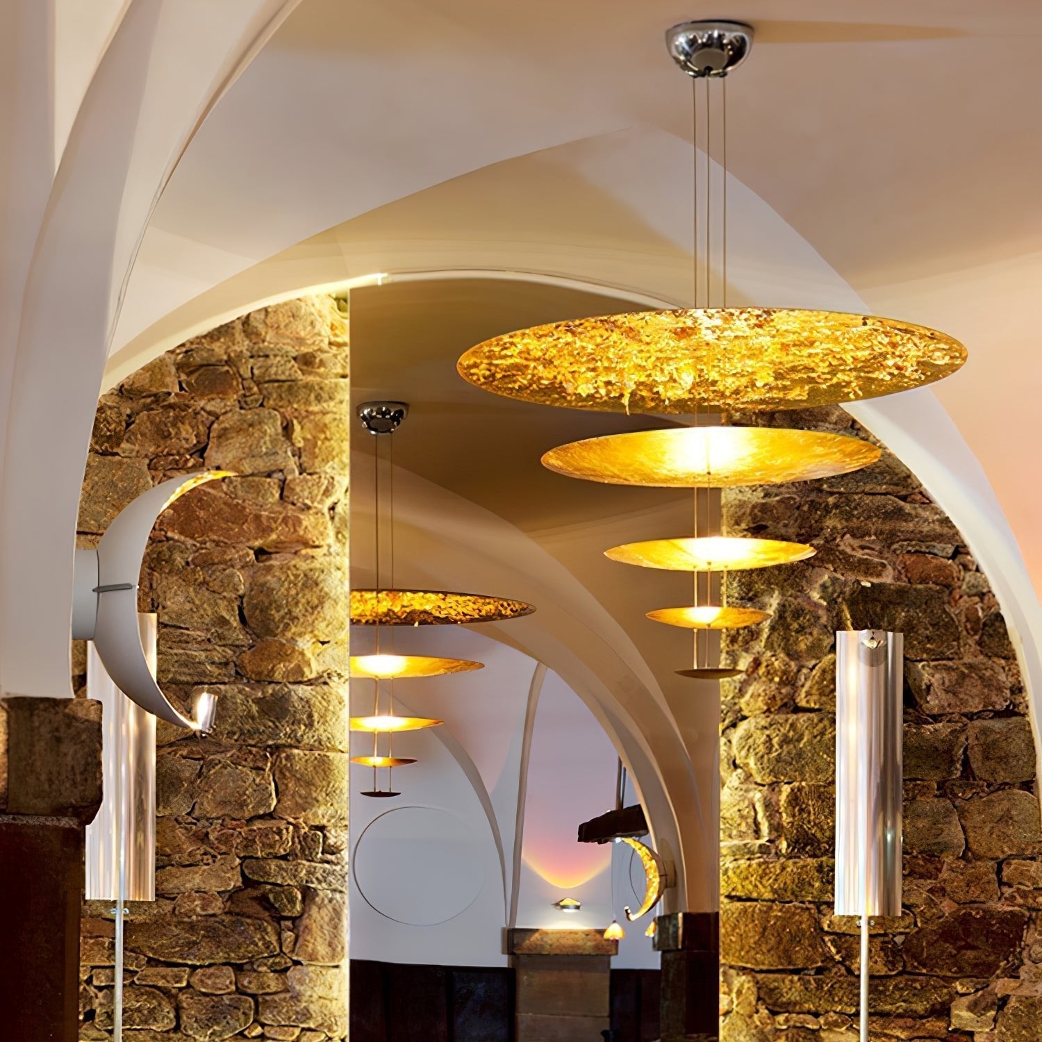 Phelion Layered Gold Foil Pendant Light