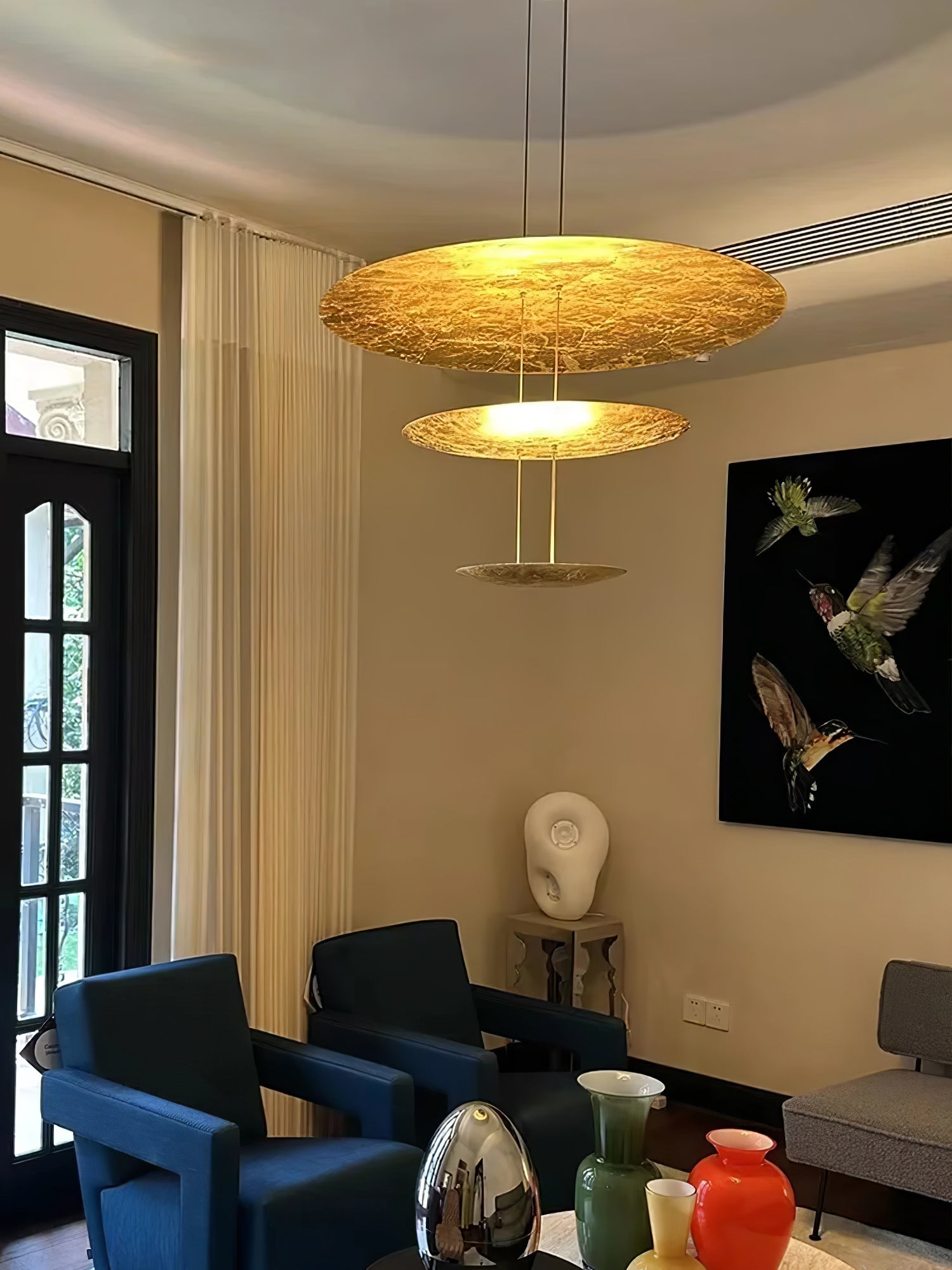 Phelion Layered Gold Foil Pendant Light