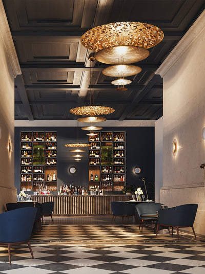 Phelion Layered Gold Foil Pendant Light