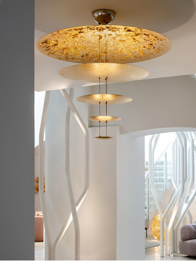 Phelion Layered Gold Foil Pendant Light