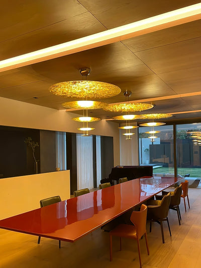 Phelion Layered Gold Foil Pendant Light