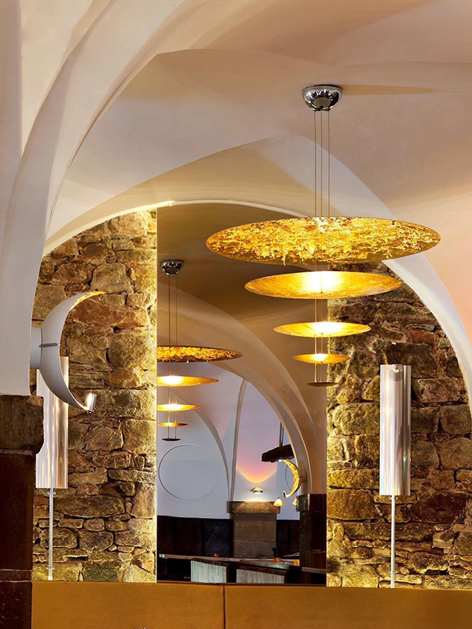 Phelion Layered Gold Foil Pendant Light