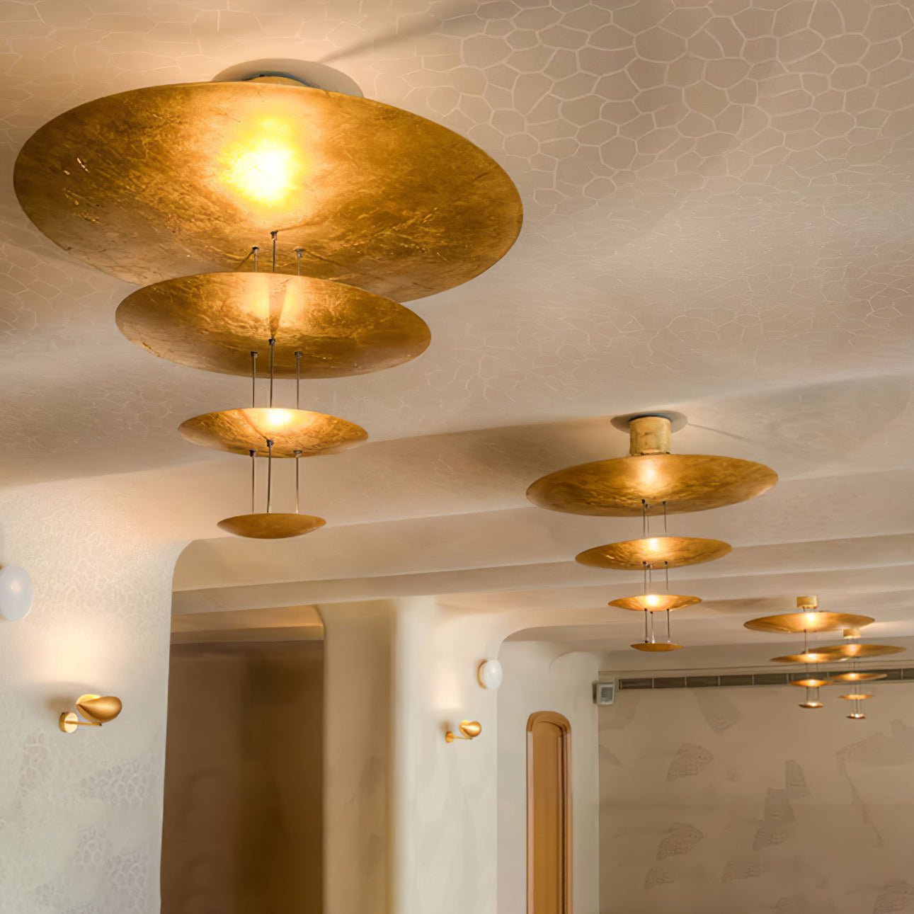 Phelion Layered Gold Foil Pendant Light