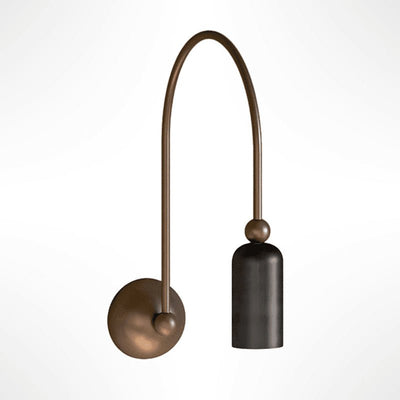 Vortigaud Curved Bronze Black Wall Light