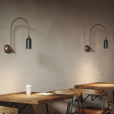 Vortigaud Curved Bronze Black Wall Light