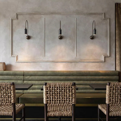 Vortigaud Curved Bronze Black Wall Light