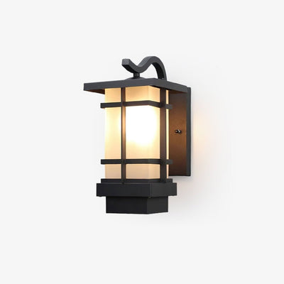 Madison Unique Glass Lantern Outdoor Wall Lamp