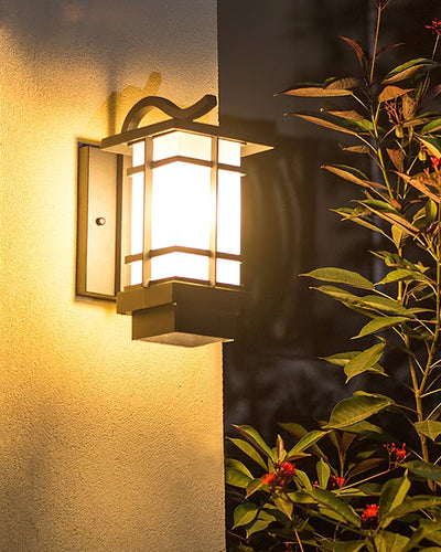 Madison Unique Glass Lantern Outdoor Wall Lamp