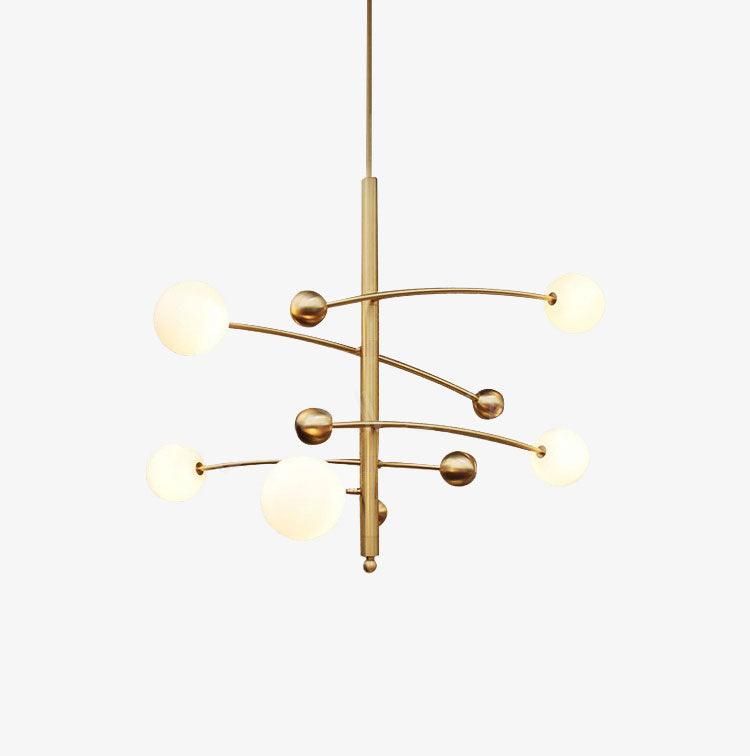 Soliveon Chandelier Brass Vertical Beam Globe