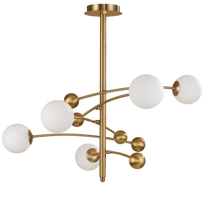 Soliveon Chandelier Brass Vertical Beam Globe