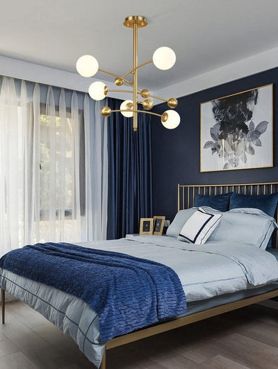 Soliveon Chandelier Brass Vertical Beam Globe
