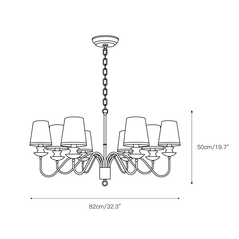 Imiryra Postmodern Luxury Brass Fabric Chandelier - Neutral Decor