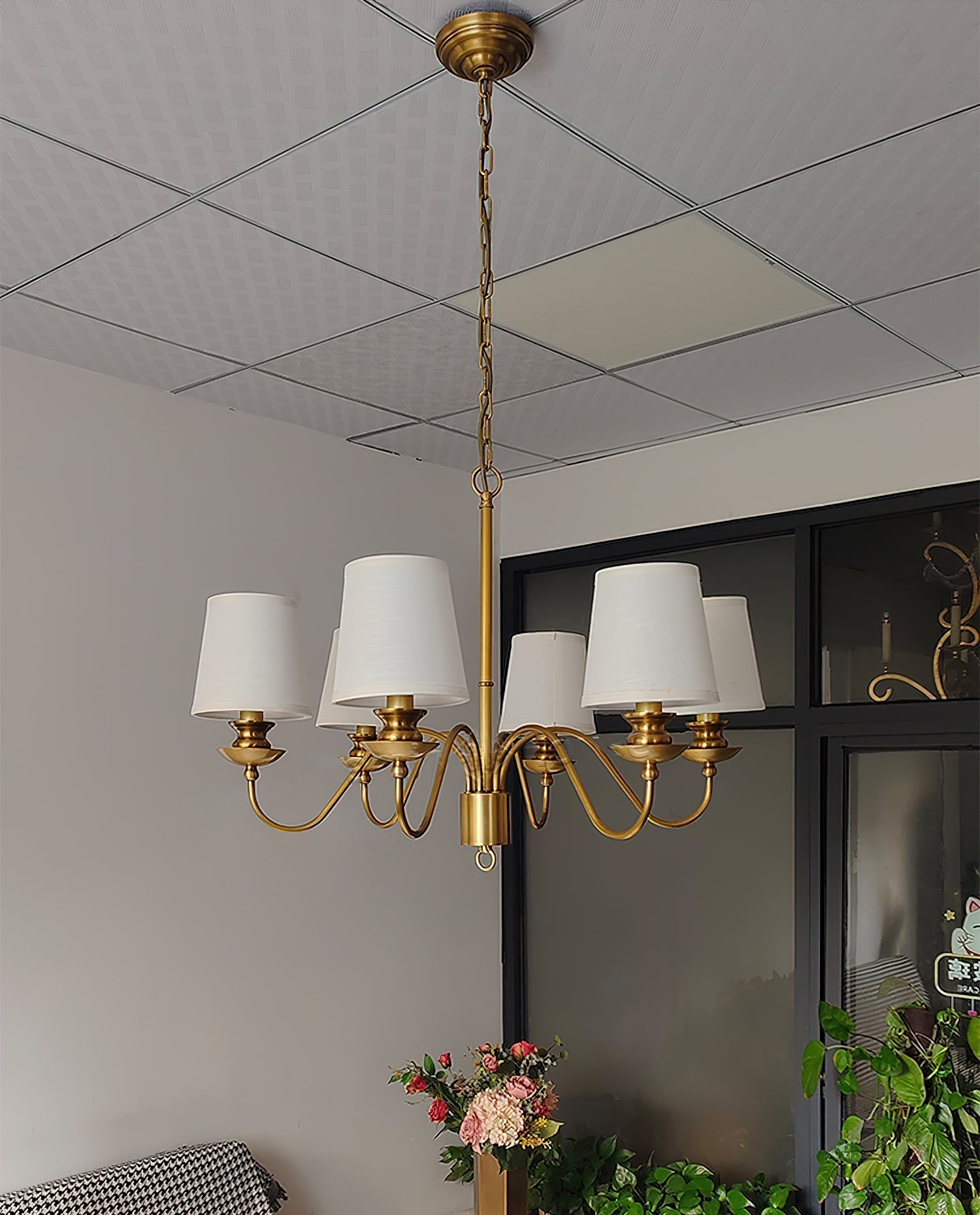 Imiryra Postmodern Luxury Brass Fabric Chandelier - Neutral Decor