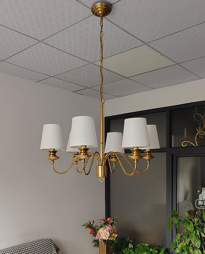 Imiryra Postmodern Luxury Brass Fabric Chandelier - Neutral Decor