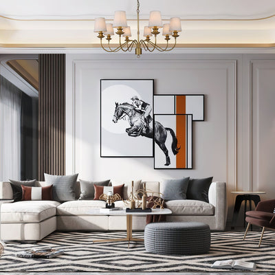 Imiryra Postmodern Luxury Brass Fabric Chandelier - Neutral Decor