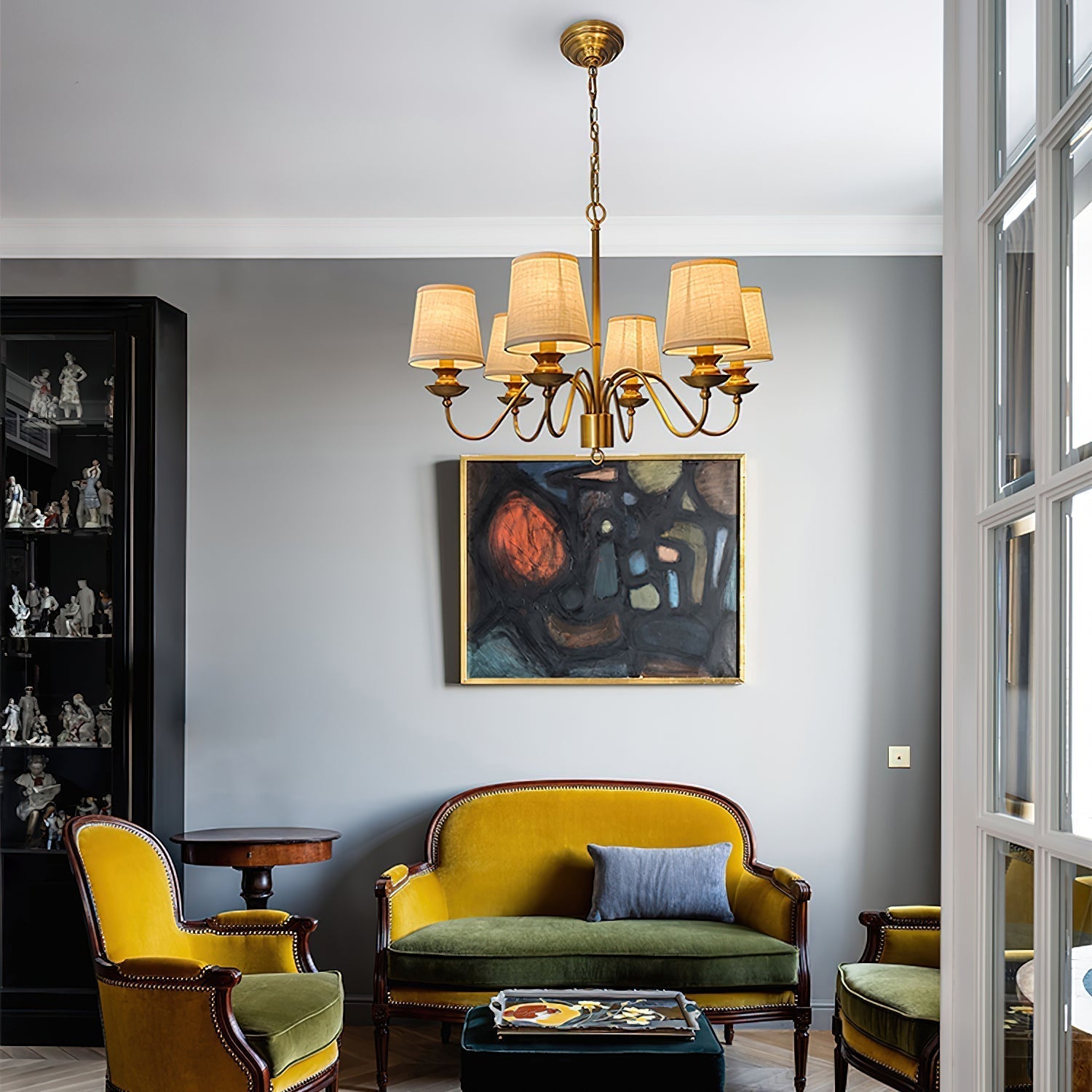 Imiryra Postmodern Luxury Brass Fabric Chandelier - Neutral Decor