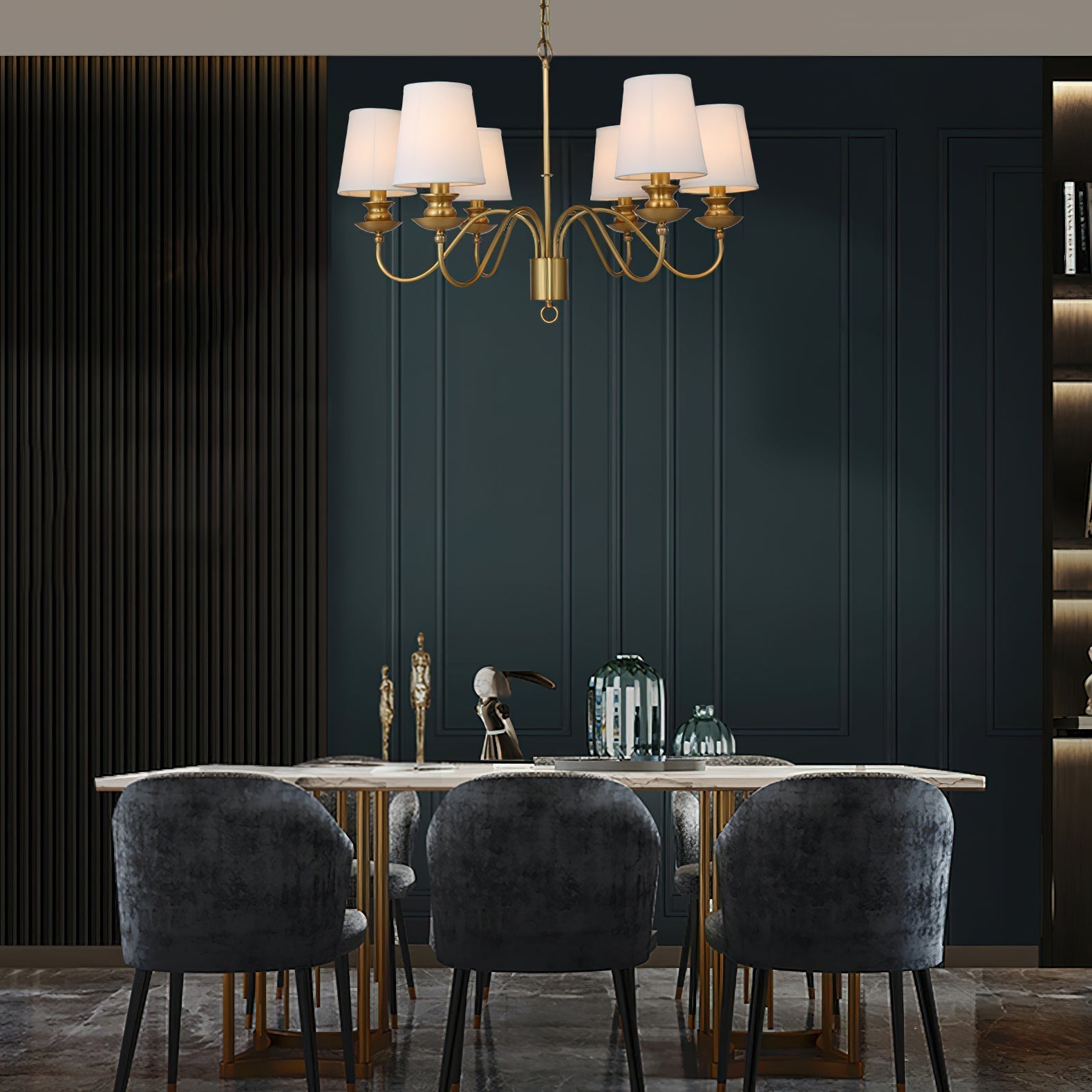 Imiryra Postmodern Luxury Brass Fabric Chandelier - Neutral Decor