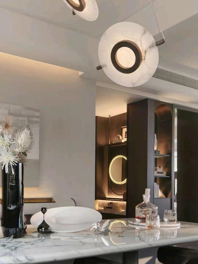 Imirila Disc Shaped Glass Pendant Light