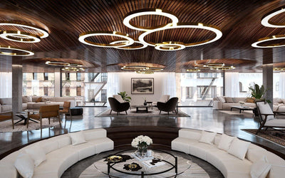 Dexlin Pendant Light LED Ring Gold Modern 3-Ring