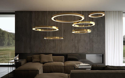 Dexlin Pendant Light LED Ring Gold Modern 3-Ring