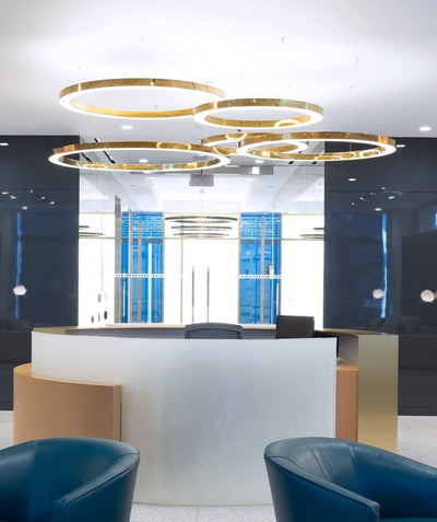 Dexlin Pendant Light LED Ring Gold Modern 3-Ring