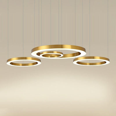 Dexlin Pendant Light LED Ring Gold Modern 3-Ring
