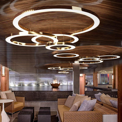 Dexlin Pendant Light LED Ring Gold Modern 3-Ring
