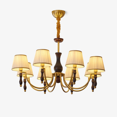 Goro Chandelier Floral Shades and Walnut