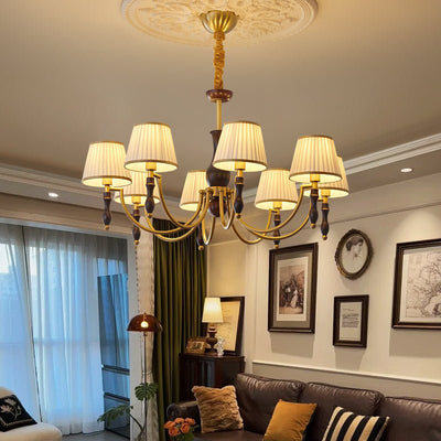 Goro Chandelier Floral Shades and Walnut