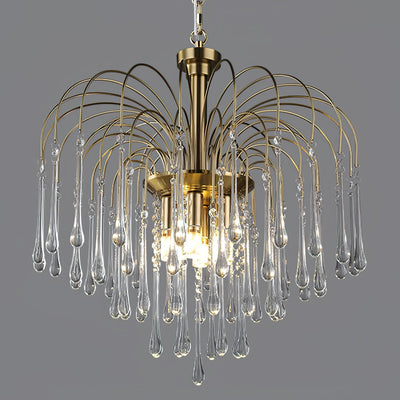 Ciel Chandelier Golden Arms and Crystal