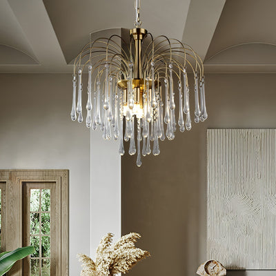 Ciel Chandelier Golden Arms and Crystal