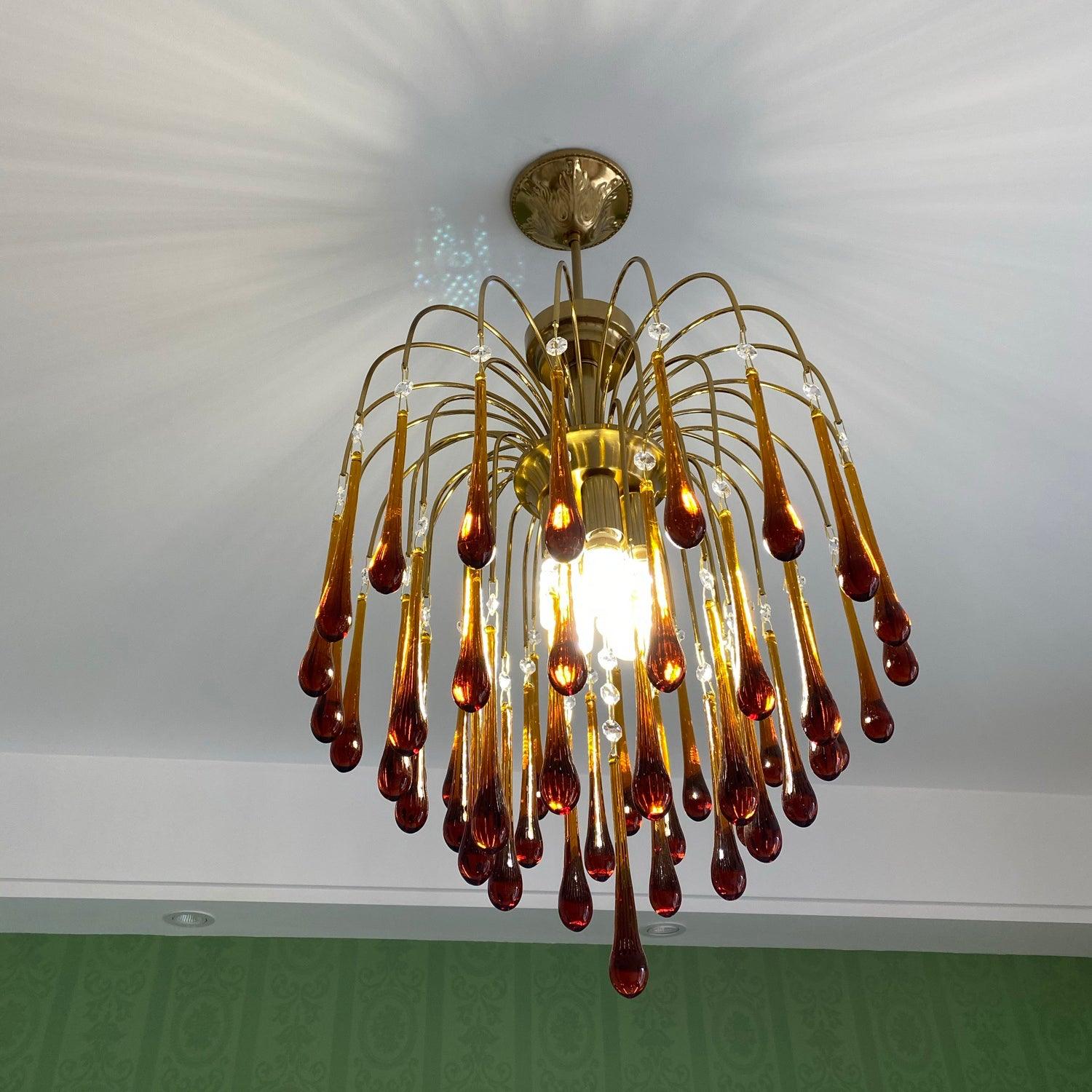 Ciel Chandelier Golden Arms and Crystal