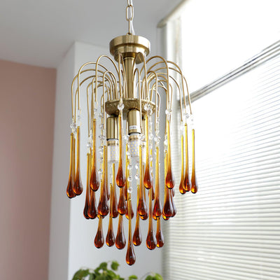 Ciel Chandelier Golden Arms and Crystal