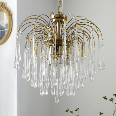 Ciel Chandelier Golden Arms and Crystal