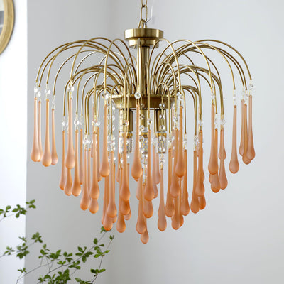 Ciel Chandelier Golden Arms and Crystal