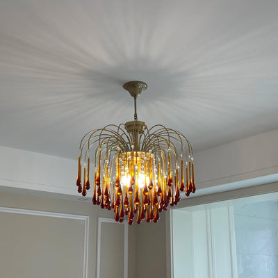 Ciel Chandelier Golden Arms and Crystal