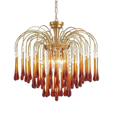 Ciel Chandelier Golden Arms and Crystal