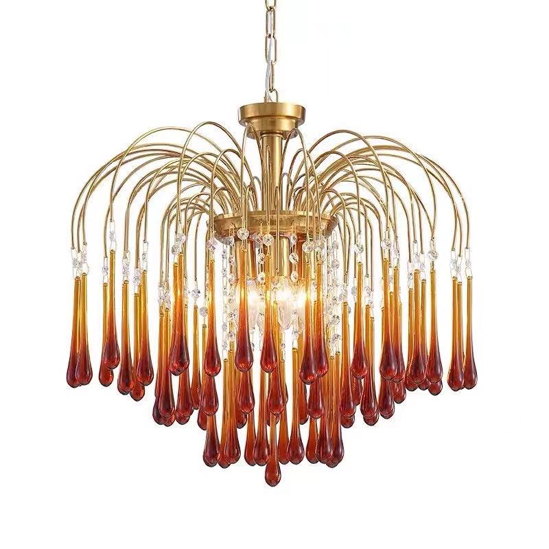 Ciel Chandelier Golden Arms and Crystal