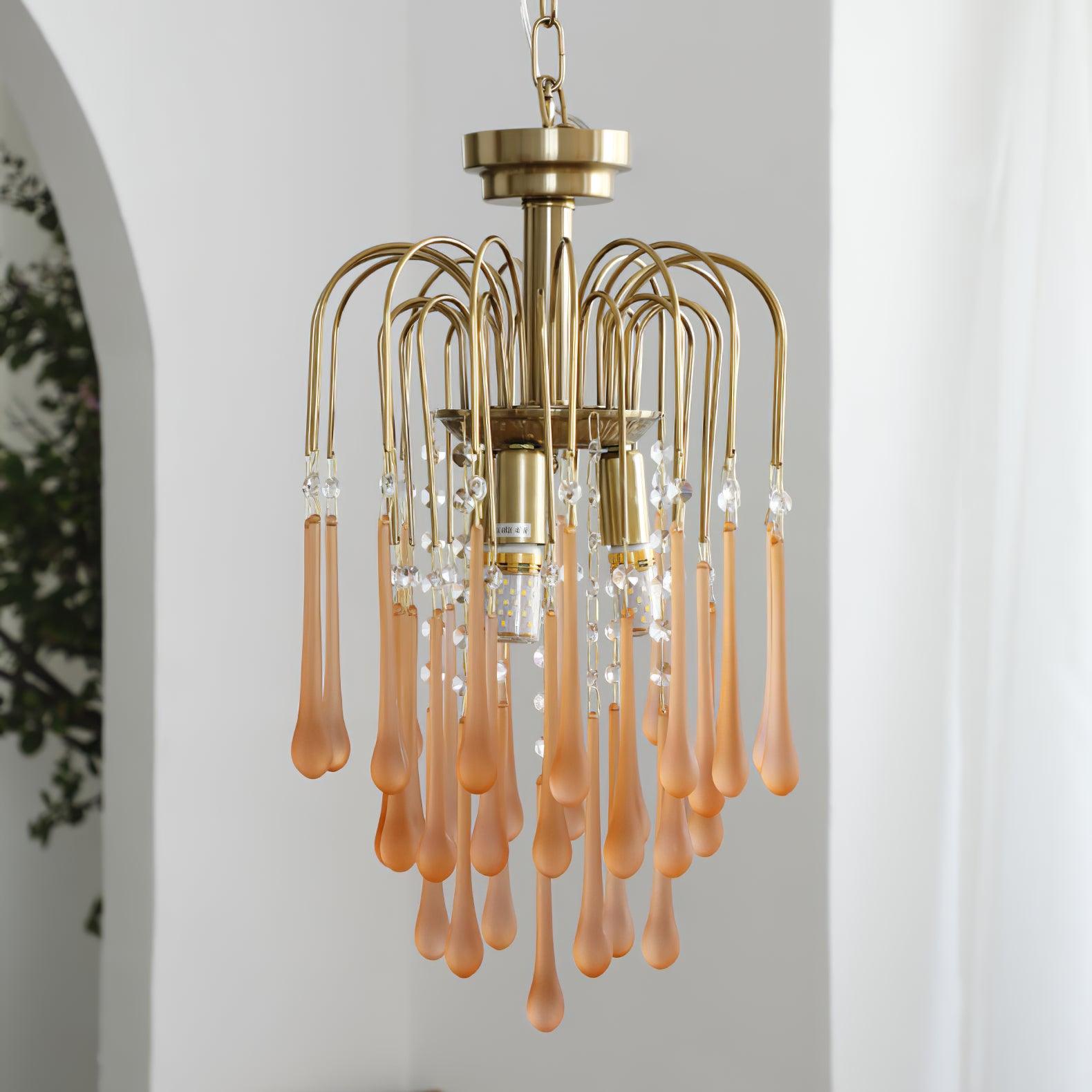 Ciel Chandelier Golden Arms and Crystal